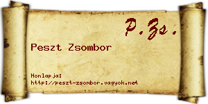 Peszt Zsombor névjegykártya